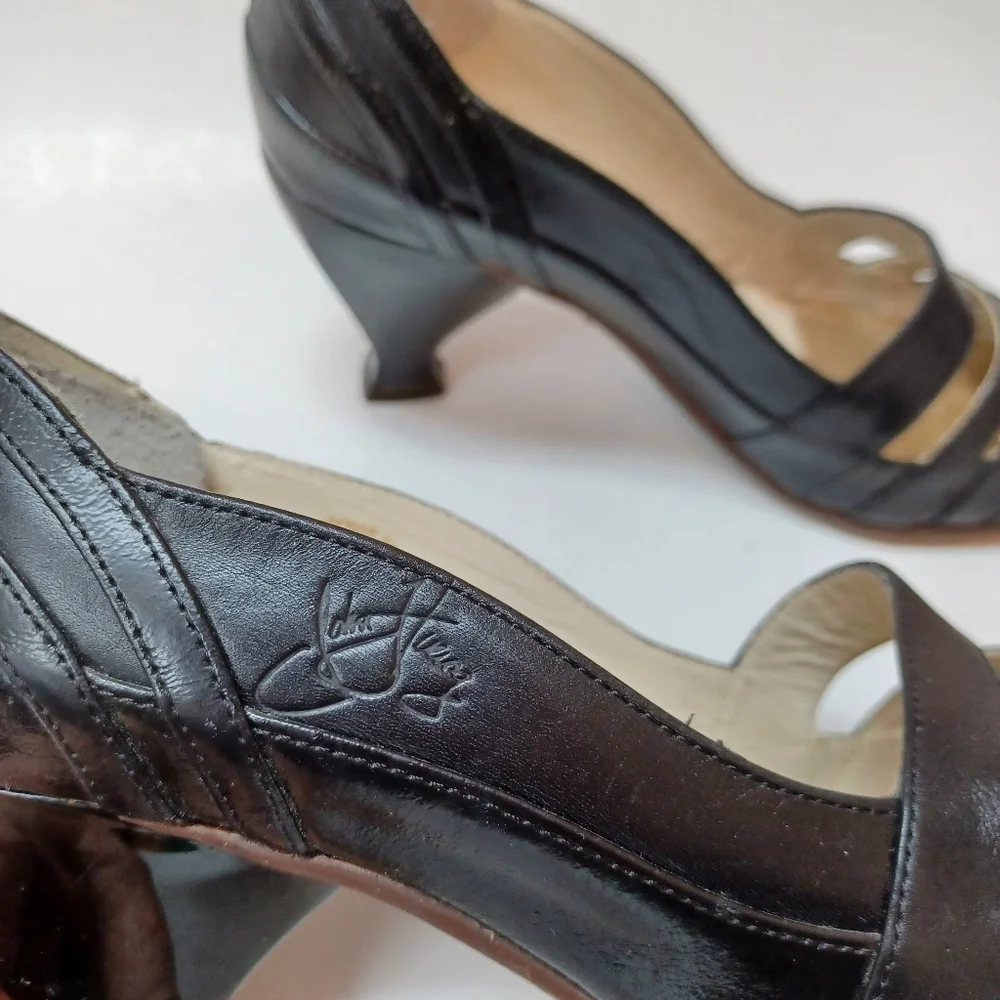 John Fluevog Heels Black Leather Pumps Blind Faith Womens size 7 - Picture 10 of 16